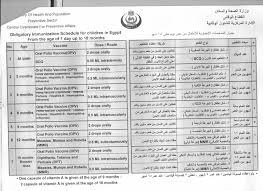  جدول التطعيمات الإجبارية في مصر